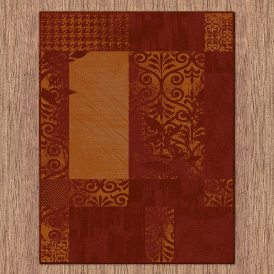 Prestige 380 Polypropylene Machine Knotted Modern Rug Red