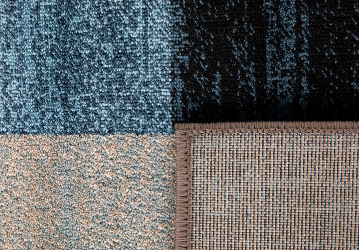 0923 Blue Ivory Rug Bold texture