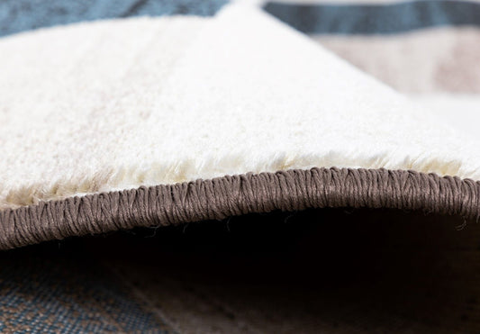 0923 Blue Ivory Rug Breadth View