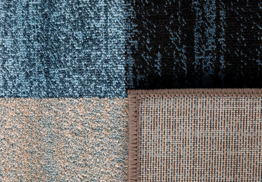 0923 Blue Ivory Rug Bold texture